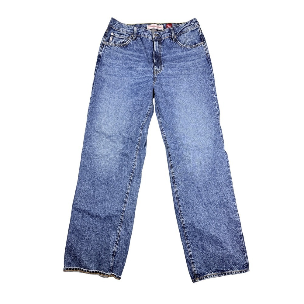 Superdry & Co Denim Wide Leg Jeans Mens 32x32 Blue Organic‎ Cotton